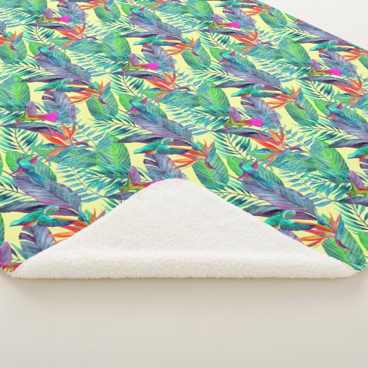 Waterverf slachtvogels in de Oerwoud Sherpa Deken (3/4)