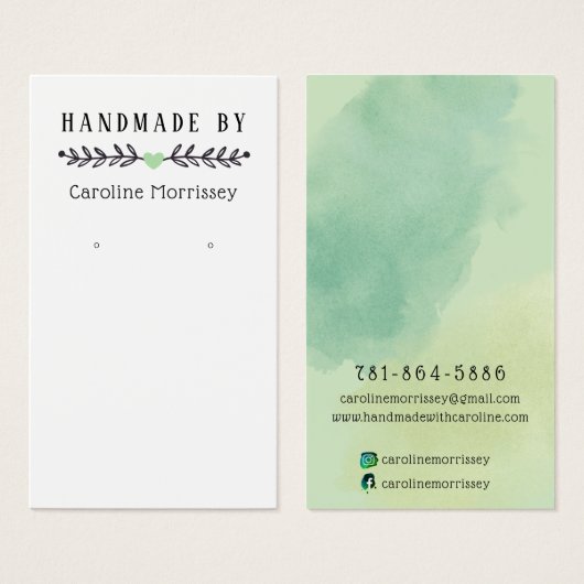 Waterverf Slag Groene Veroorzitting Kaart (Voorkant /achterkant)