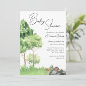 Waterverf Slak in het Park Baby shower Kaart (Staand voorkant)