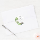 Waterverf Slak in het Park Baby shower Ronde Sticker (Envelop)
