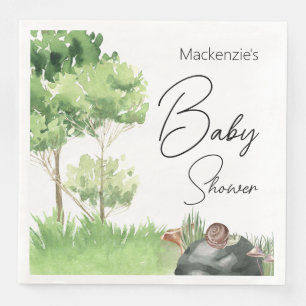 Waterverf Slak in het Park Baby shower Servet
