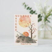 Waterverf Slak Nurture Natuur Happy Earth Day Briefkaart (Staand voorkant)