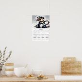 Waterverf Slang Tuxedo Bow Stropdas 2025 Wandkalen Poster (Keuken)