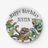 Waterverf Slang Verjaardag Reptiel Papieren Bordje (Voorkant)