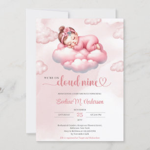 Waterverf slapen baby meisje cloud negen kaart