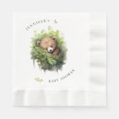 Waterverf Slapen Beer Baby shower Servet (Voorkant)