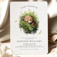 Waterverf Slapen Beer Baby shower Uitnodiging