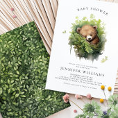 Waterverf Slapen Beer Baby shower Uitnodiging