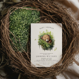 Waterverf Slapen Beer Baby shower Uitnodiging