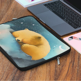 Waterverf Slapen Beer Laptop Sleeve