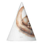 Waterverf Slapen Beige Bruin Beer op de Maan Feesthoedjes (Links)