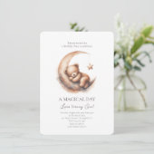 Waterverf Slapen Bruin Beer op de Maan Kaart (Staand voorkant)