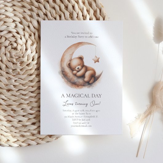 Waterverf Slapen Bruin Beer op de Maan Kaart