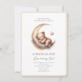 Waterverf Slapen Bruin Beige Beer op de Maan Kaart (Voorkant)