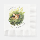 Waterverf Slapen Herten Baby shower Servet (Voorkant)