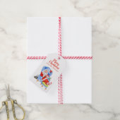 Waterverf Slapen Kerstman Kerstmis Cadeaulabel (Met Touw)