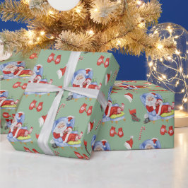 Waterverf Slapen Santa Hand geschilderd Cadeaupapier