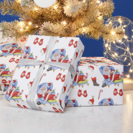 Waterverf Slapen Santa Hand geschilderd Cadeaupapier