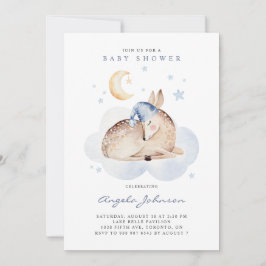 Waterverf Slapend Deer Het is een Baby shower van  Kaart