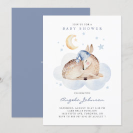 Waterverf Slapend Deer Het is een Baby shower van  Kaart