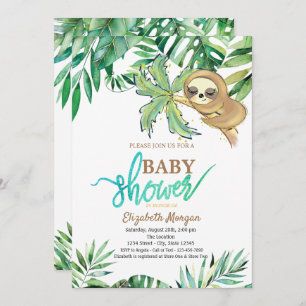 Waterverf Slapende Zomer Baby shower Kaart