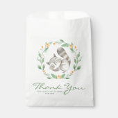 Waterverf Sleeping Baby Raccoon Dank u Bedankzakje (Voorkant)