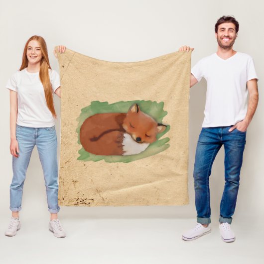 Waterverf Sleeping Fox Fleece Blanket (In situ)