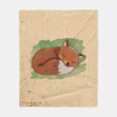 Waterverf Sleeping Fox Fleece Blanket (Voorkant)