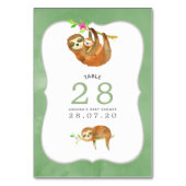 Waterverf Sleuf met Baby shower tabelnummer Kaart (Achterkant)