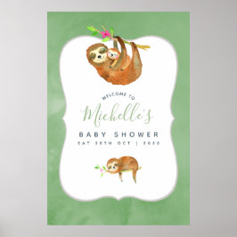 Waterverf Sleuf met thema Baby shower Welkom Poster