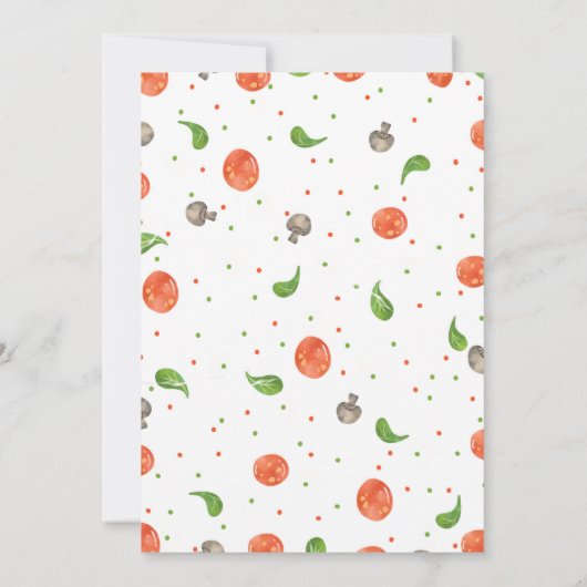 Waterverf Slice Pizza Verjaardagsfeestuitnodiging Kaart (Achterkant)