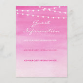 Waterverf Slingerlichten Bruiloft Informatiekaartje (Voorkant)