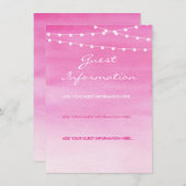 Waterverf Slingerlichten Bruiloft Informatiekaartje (Voorkant / Achterkant)