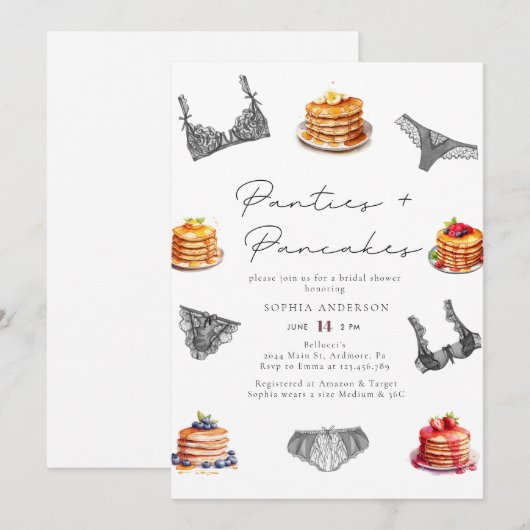 Waterverf slipjes & pannenkoeken Vrijgezellenfeest Kaart (Voorkant / Achterkant)