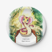 Waterverf Slither Snake Verjaardag Papieren Bordje (Voorkant)