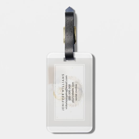 Waterverf Sloth Moon Crown Bagagelabel (Achterkant verticaal)