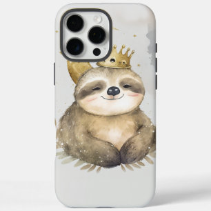 Waterverf Sloth Moon Crown iPhone 16 Pro Max Hoesje
