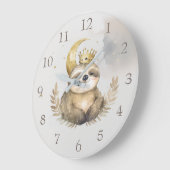 Waterverf Sloth Moon Crown Grote Klok (Hoek)
