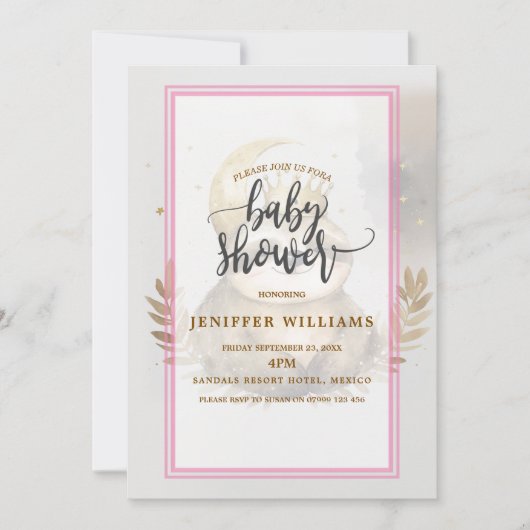 Waterverf Sloth Moon Crown Kaart (Voorkant)