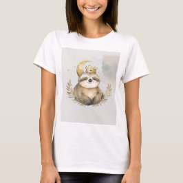 Waterverf Sloth Moon Crown T-shirt