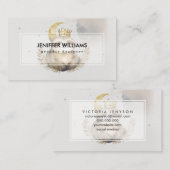 Waterverf Sloth Moon Crown Visitekaartje (Voorkant / Achterkant)