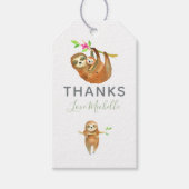 Waterverf Sloth thema Baby shower Hartelijk dank Cadeaulabel (Voorkant)