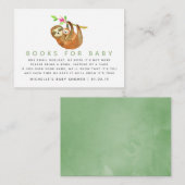 Waterverf Sloth-themed Baby shower Boeken voor Bab Informatiekaartje (Voorkant / Achterkant)