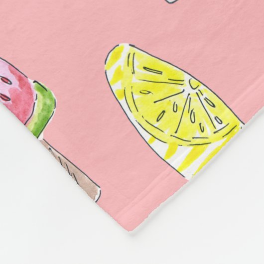 Waterverf smakelijk dessert-ijskarton fleece deken (Hoek)