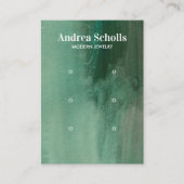 Waterverf smaragdgroene juwelen 3 oorscherm visitekaartje (Voorkant)