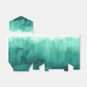 Waterverf smarald green wash bruiloft bedankt bedankdoosjes (Uitgevouwen)