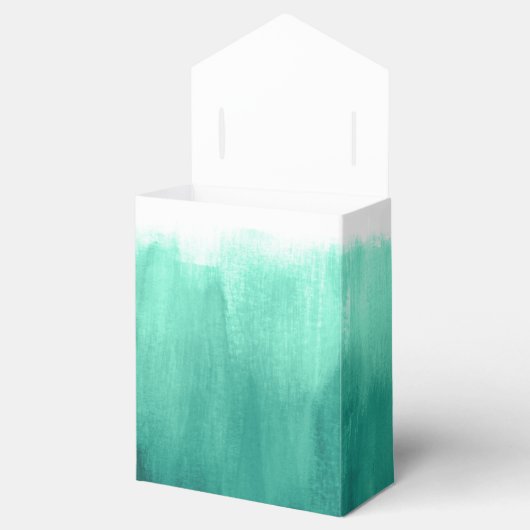 Waterverf smarald green wash bruiloft bedankt bedankdoosjes (Geopend)