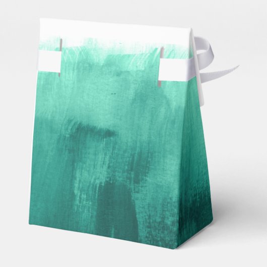 Waterverf smarald green wash bruiloft bedankt bedankdoosjes (Achterkant)