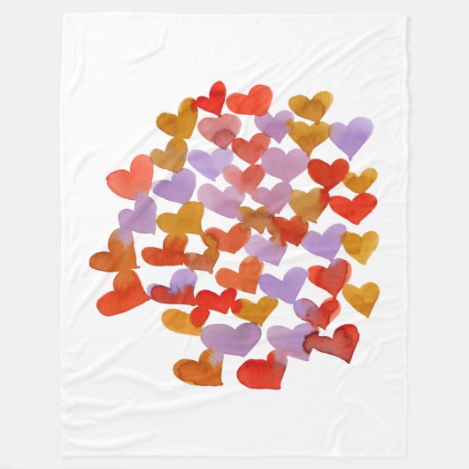 Waterverf smeltende harten - retro fleece deken (Voorkant)