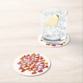 Waterverf smeltende harten - retro ronde kartonnen onderzetter (Insitu)